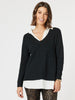 Deux V Neck Knit  - Black