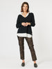 Deux V Neck Knit  - Black