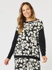 Casablanca Floral Print Knit - Black/Chalk