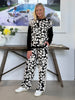 Casablanca Floral Print Pant - Black/Chalk