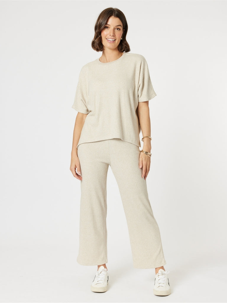 Ribbed Lounge Pant - Natural