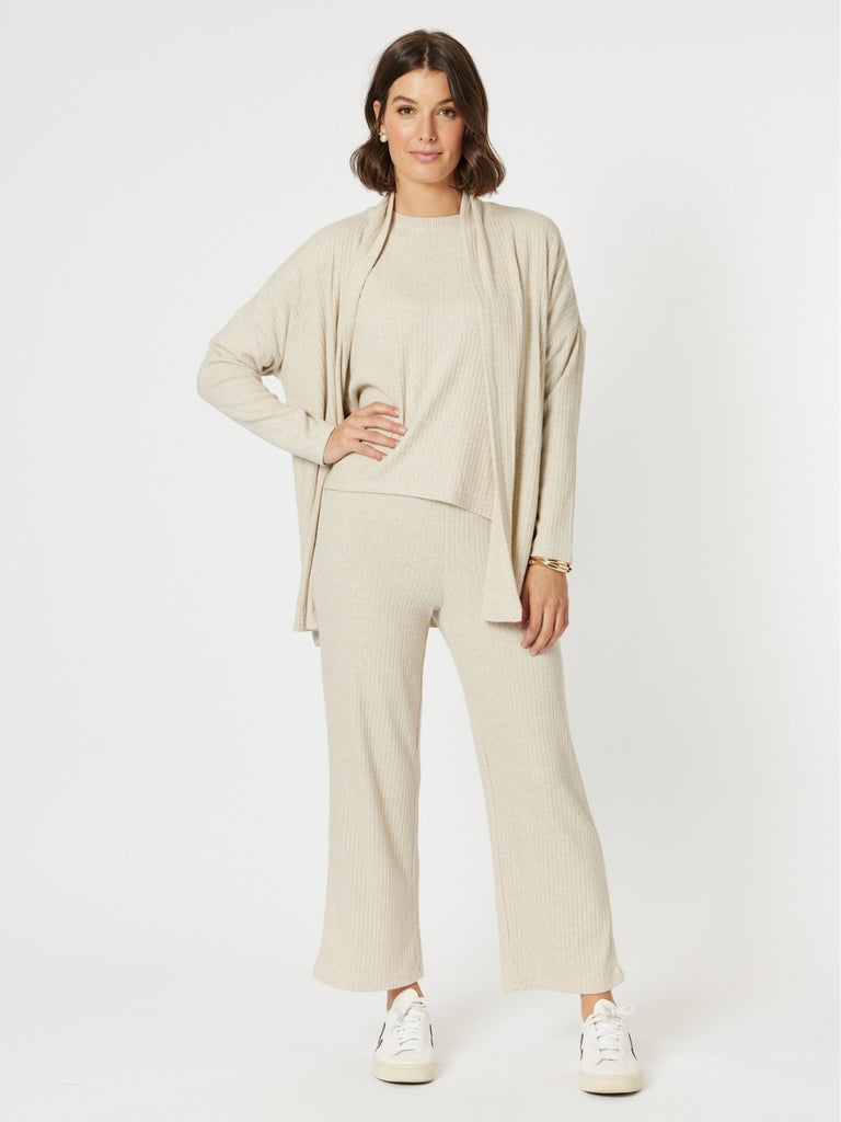 Ribbed Lounge Pant - Natural