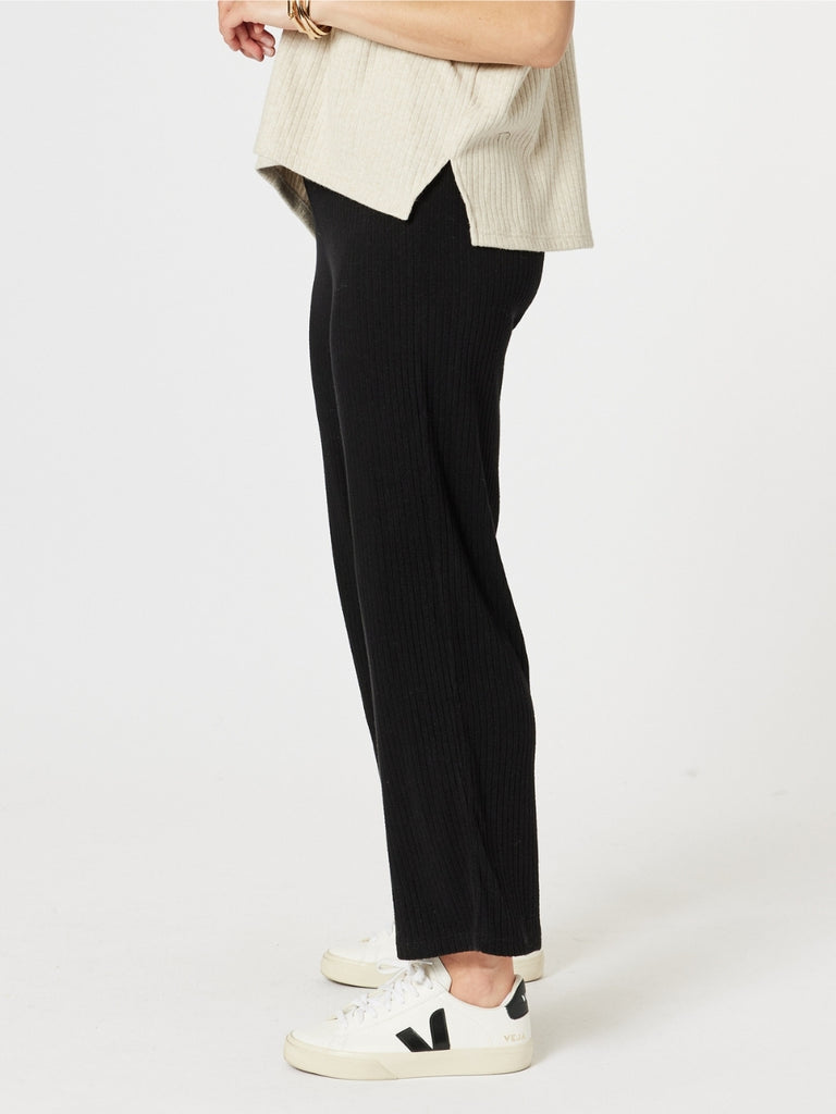 Ribbed Lounge Pant - Black