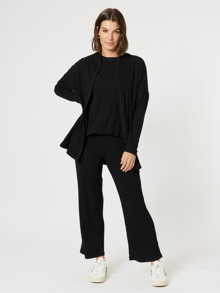 Ribbed Lounge Pant - Black