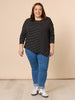 Artist Stripe Print Long Sleeve Top - Black/White RC&CO