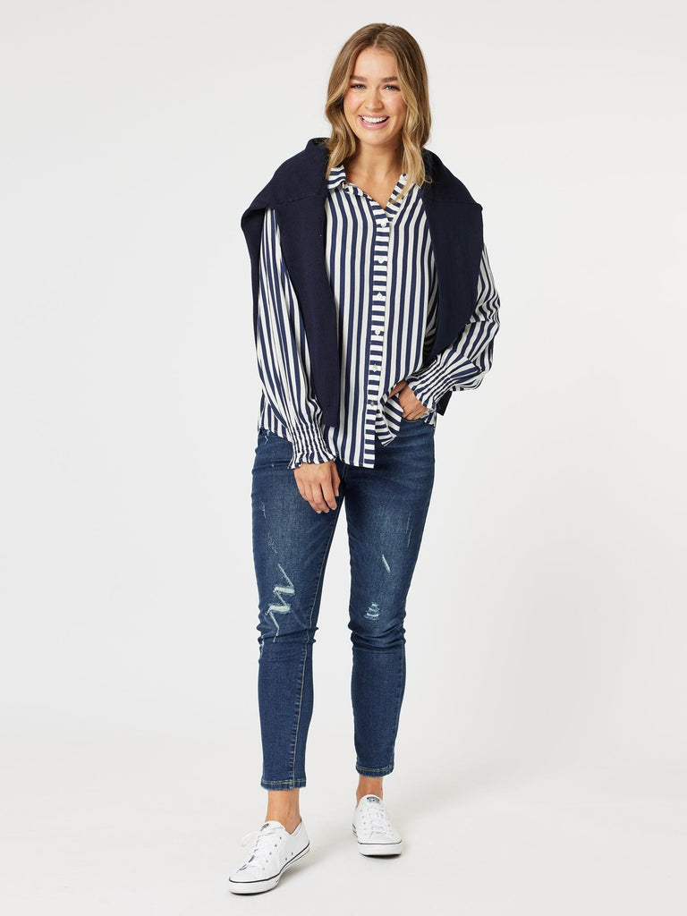 LA Stretch Pull On Jean - Dark Denim