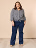 Carpenter Stretch Wide Leg Pull On Denim Jean - Dark Denim RC&CO