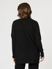 Ribbed Lounge Cardigan - Black