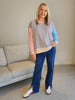 Maxwell Stripe Print Sweat - Blue/Multi