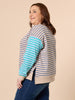 Maxwell Stripe Print Sweat - Blue/Multi RC&CO