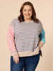 Maxwell Stripe Print Sweat - Blue/Multi RC&CO