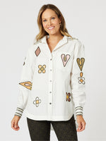 Aces Print Shirt - Peach