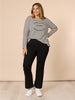 Riviera Long Sleeve Stripe Print Tee - Black/White -RC&CO
