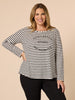 Riviera Long Sleeve Stripe Print Tee - Black/White -RC&CO