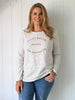 Riviera Long Sleeve Stripe Print Tee - Natural/White