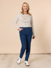 Riviera Long Sleeve Stripe Print Tee - Natural/White
