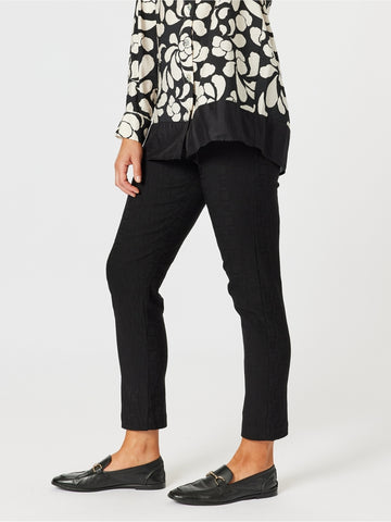 Ingrid Print Stretch Pant - Black