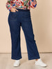 Carpenter Stretch Wide Leg Pull On Denim Jean - Dark Denim RC&CO