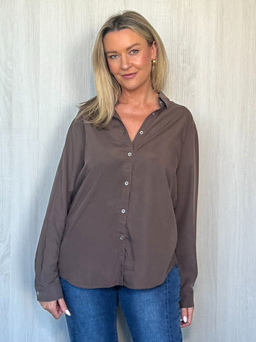 Hailey Chic Shirt - Chocolate