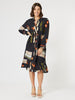 Galleria Print Button Dress - Black Multi