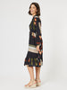Galleria Print Button Dress - Black Multi