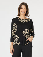 Louvre Floral Top - Black/Natural