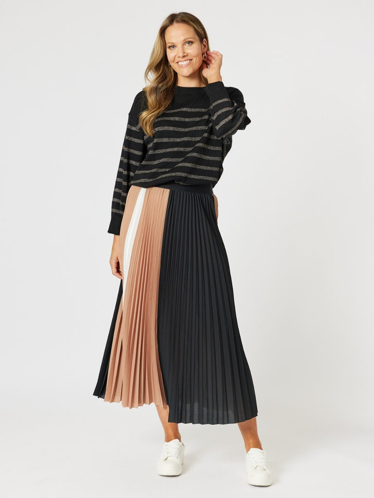 Glamour Stripe Knit - Black