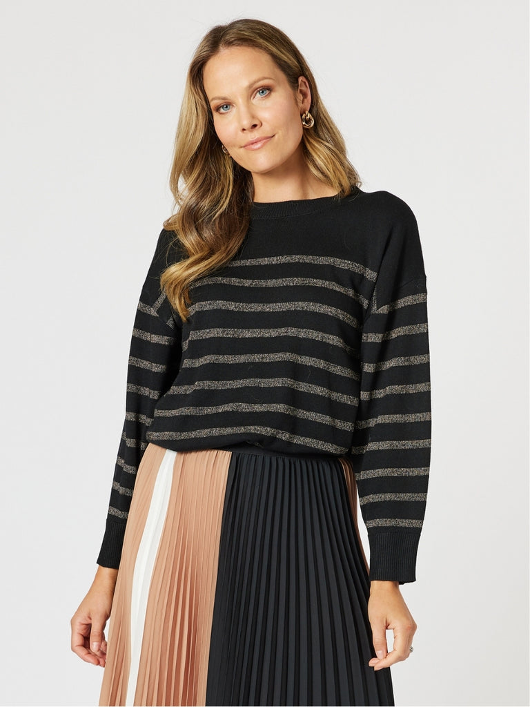 Glamour Stripe Knit - Black