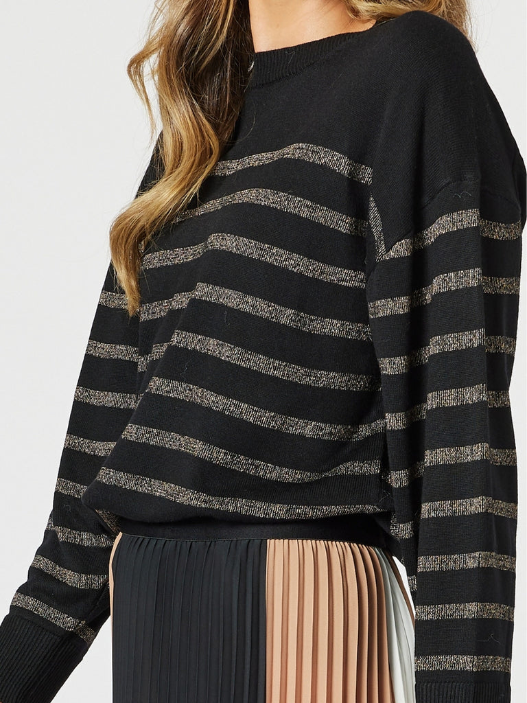 Glamour Stripe Knit - Black