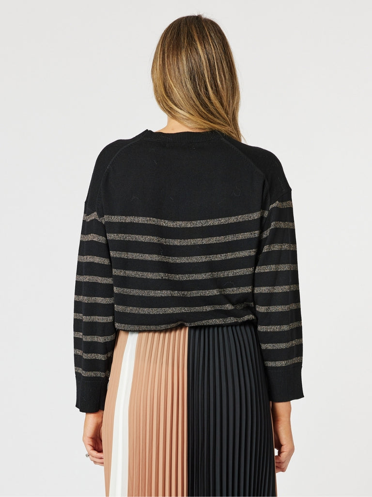 Glamour Stripe Knit - Black