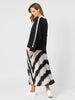 Concerto Stripe Print Pleat Skirt - Black/Ivory