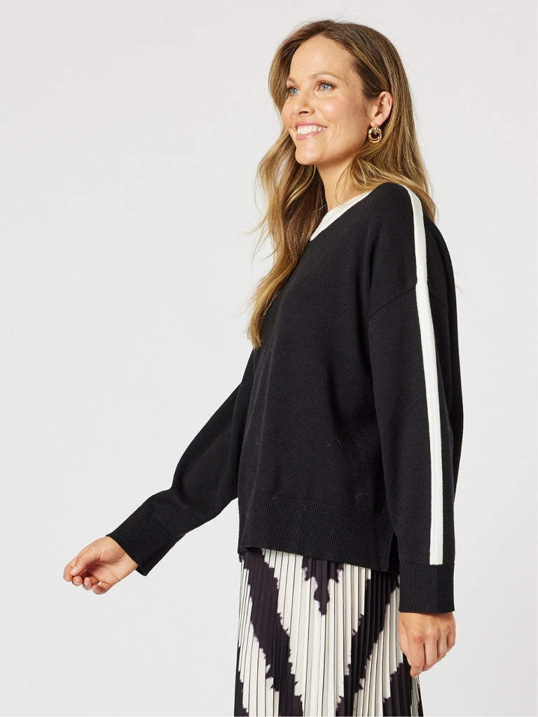Monaco Contrast Knit - Black/Ivory