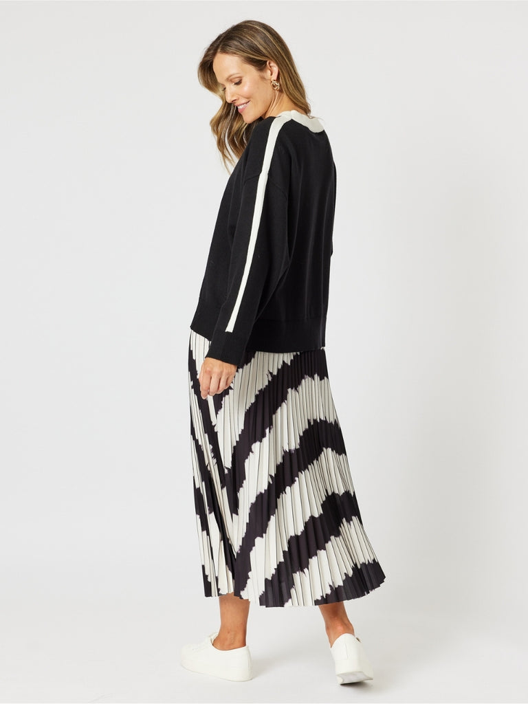 Monaco Contrast Knit - Black/Ivory