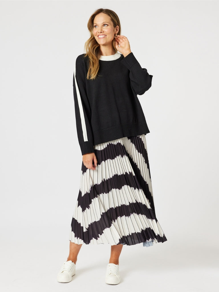 Monaco Contrast Knit - Black/Ivory