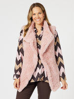 Minx Faux Fur Vest - Blush