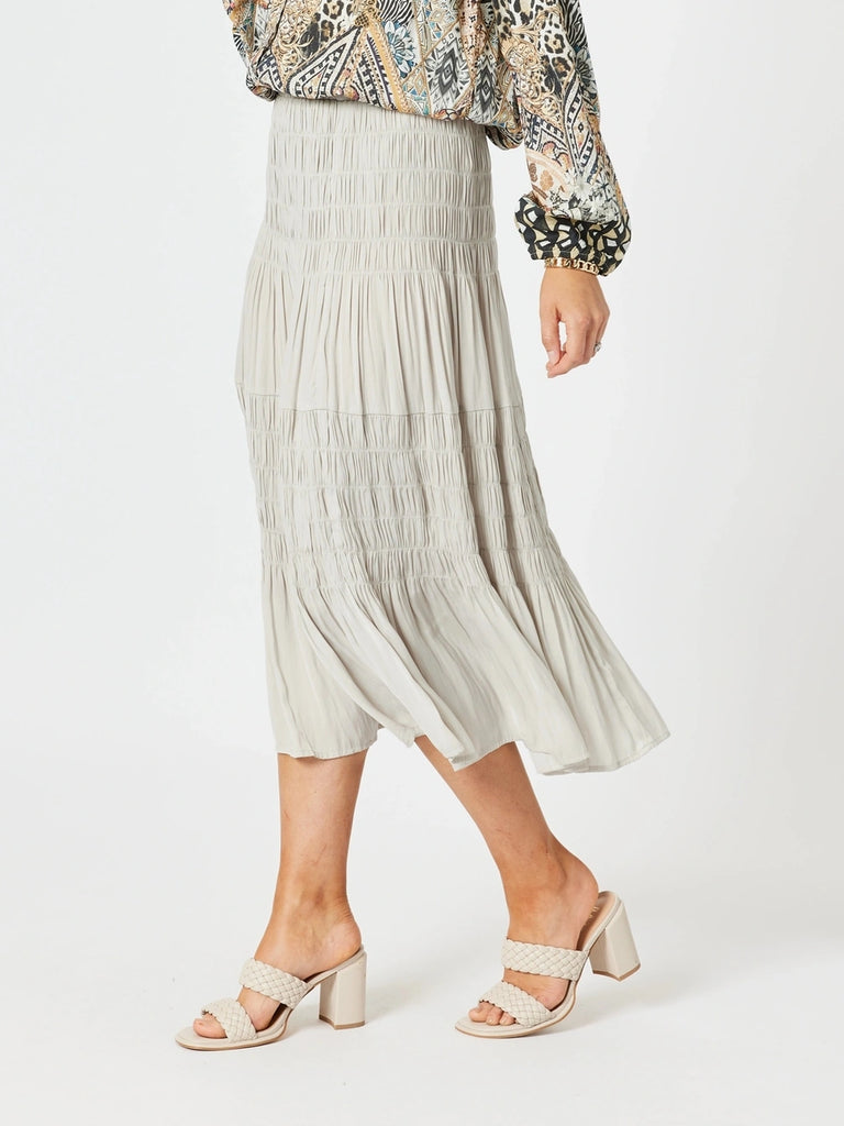 Lux Ruche Skirt - Champagne rc&co