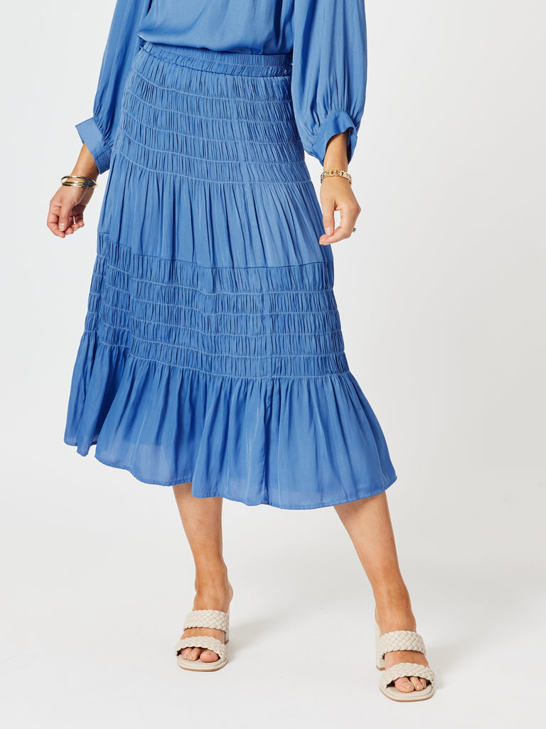 Lux Ruche Skirt - Pacific Blue RC&CO