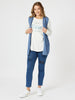 Vintage Long Sleeve Print Tee - White/Denim