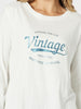 Vintage Long Sleeve Print Tee - White/Denim