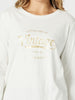 Vintage Long Sleeve Print Tee - White/Gold
