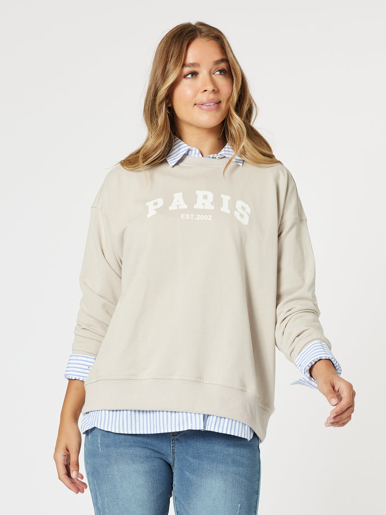 Paris Sweatshirt - Stone