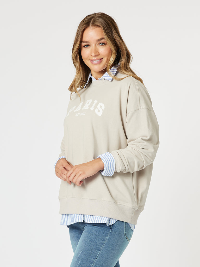 Paris Sweatshirt - Stone