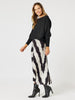 Concerto Stripe Print Pleat Skirt - Black/Ivory