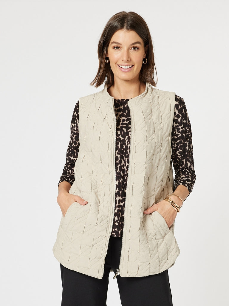 Monet Quilted Vest - Natural