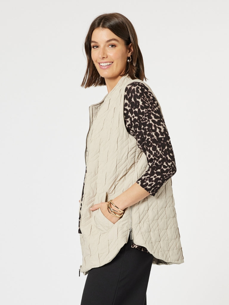Monet Quilted Vest - Natural