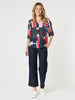 Brighton Print Sheer Shirt - Navy Multi