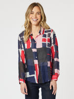 Brighton Print Sheer Shirt - Navy Multi