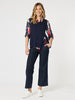 Brighton Print Sheer Shirt - Navy Multi