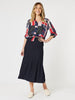 Brighton Print Sheer Shirt - Navy Multi