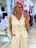 Lino Short Vest - Natural